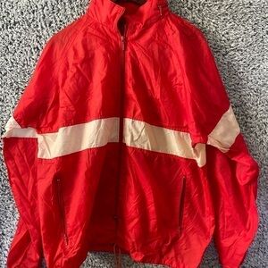 Men’s Vintage Red Rain Coat with Hoodie  Size X-Large in Excellent Used …
